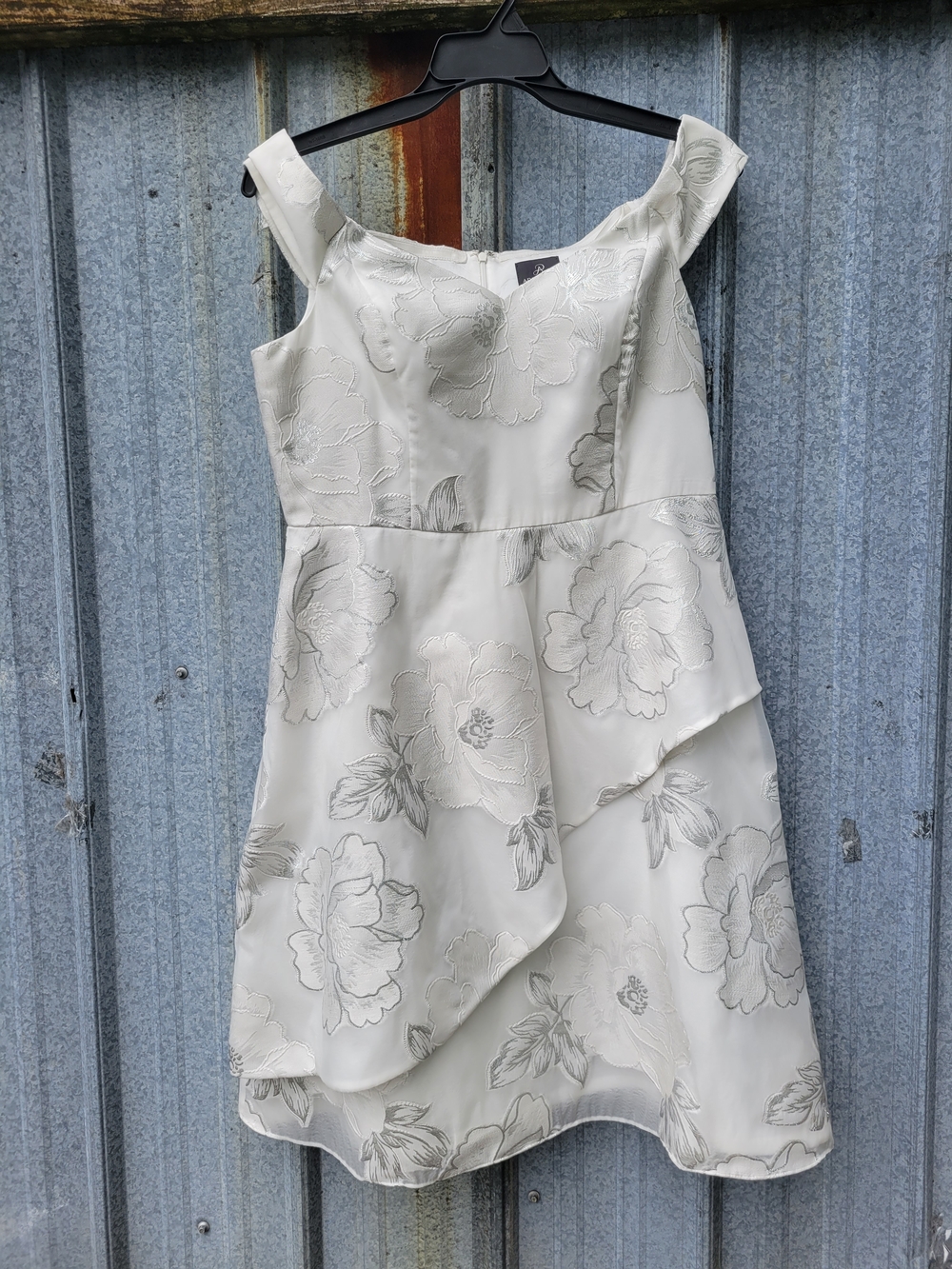 Adrianna Papell Ivory Floral Midi Dress